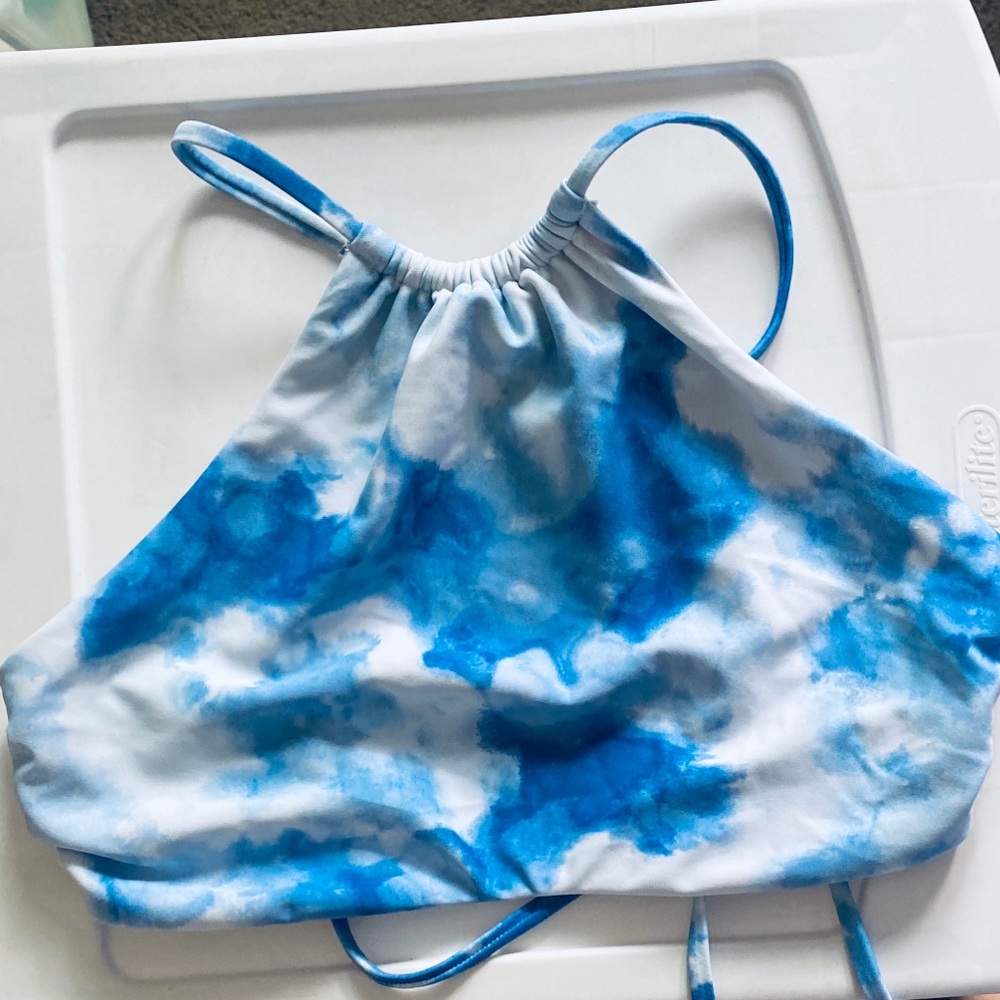 halter cross back swimsuit top